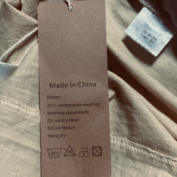 Nitagut Linen Blend Shorts Womens sz 3XL Yellow Stretch Drawstring Airy NWT - Picture 9 of 10